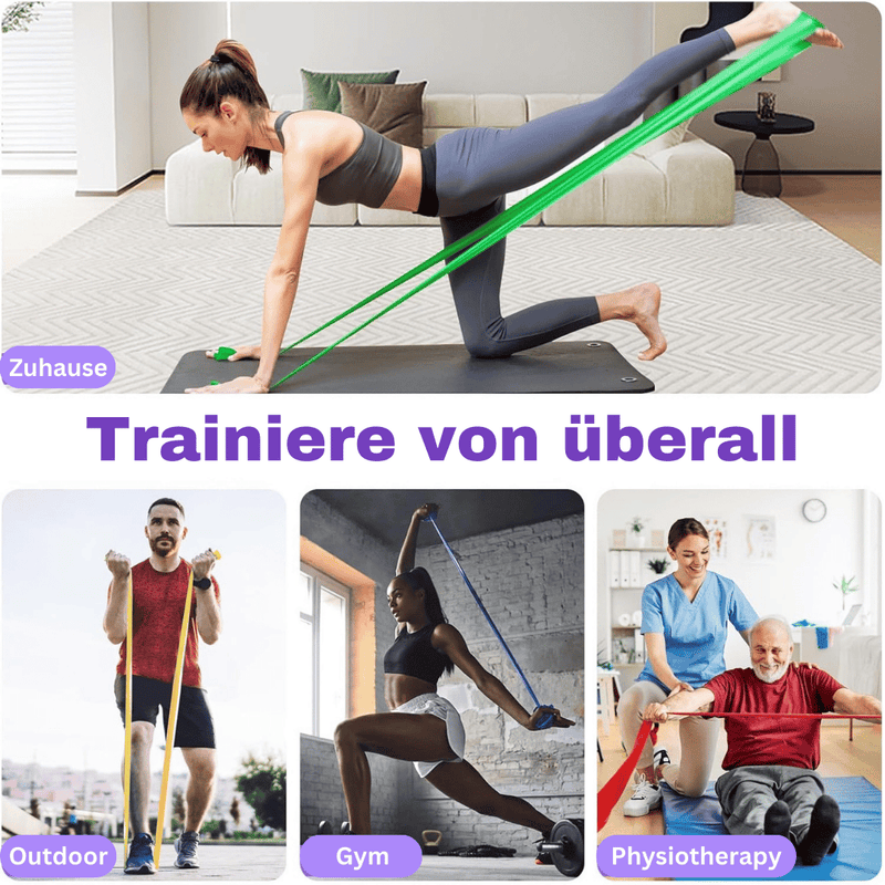 Fitnessbänder (Therabänder) 4er-Set/ 1,5m