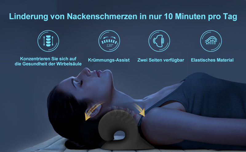 Nackenstrecker Kissen: Zervikal-Therapie für Nackenharmonie (Blau)