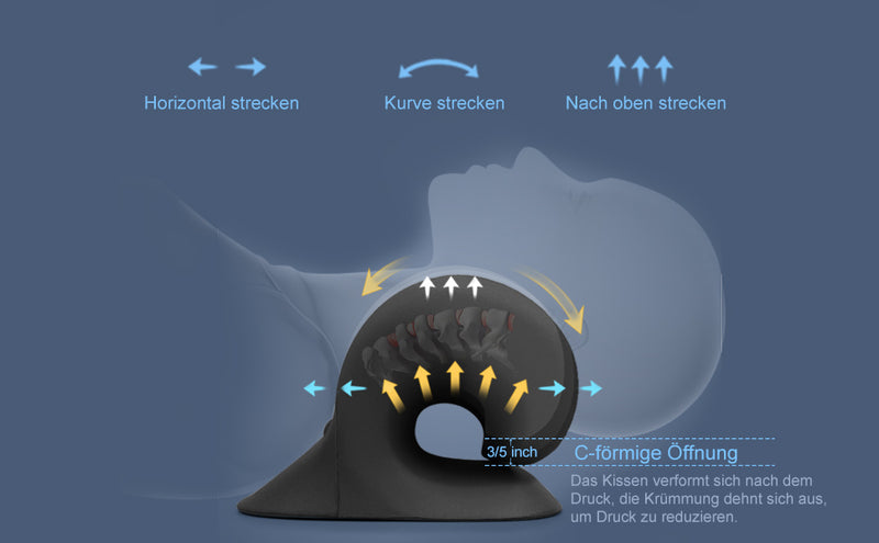 Nackenstrecker Kissen: Zervikal-Therapie für Nackenharmonie (Blau)